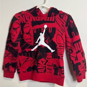 Air Jordan Kids Long Sleeve Sweatshirt Kids Red And Black